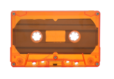 Transparent Orange Cassette Shell Tab Out